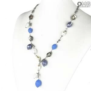3949 ORIGINALMURANOGLASS Колье Фиалка - Коллекция Antica Murrina - муранское стекло OMG 88 см