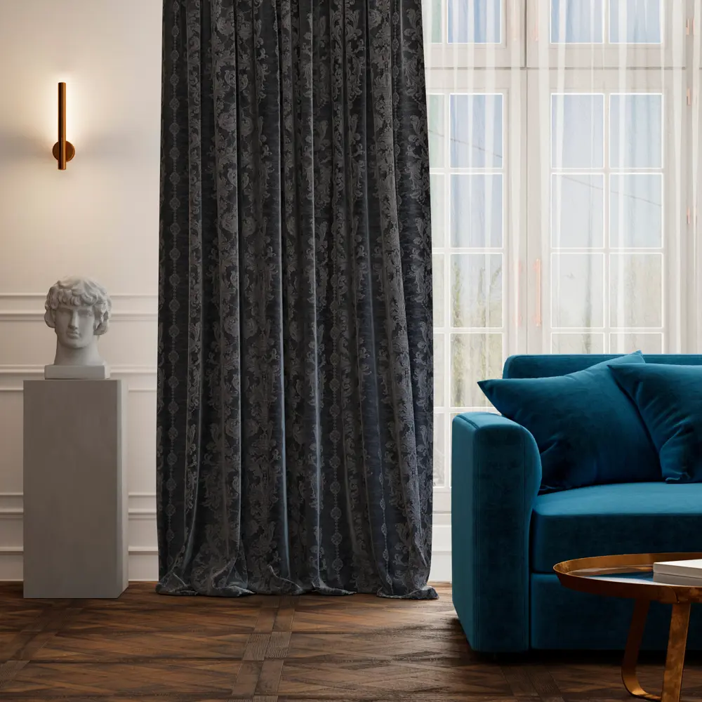 Штора на ленте Севилья 160x260 см цвет синий AMORE MIO STLM-2038633