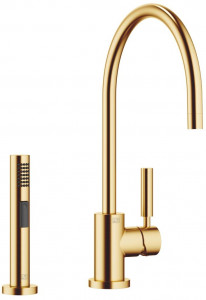 33826888-28_1_27721970-28_1 Смеситель однорычажный с душевым гарнитуром для ополаскивания - латунь сатинированная Dornbracht Tara Classic