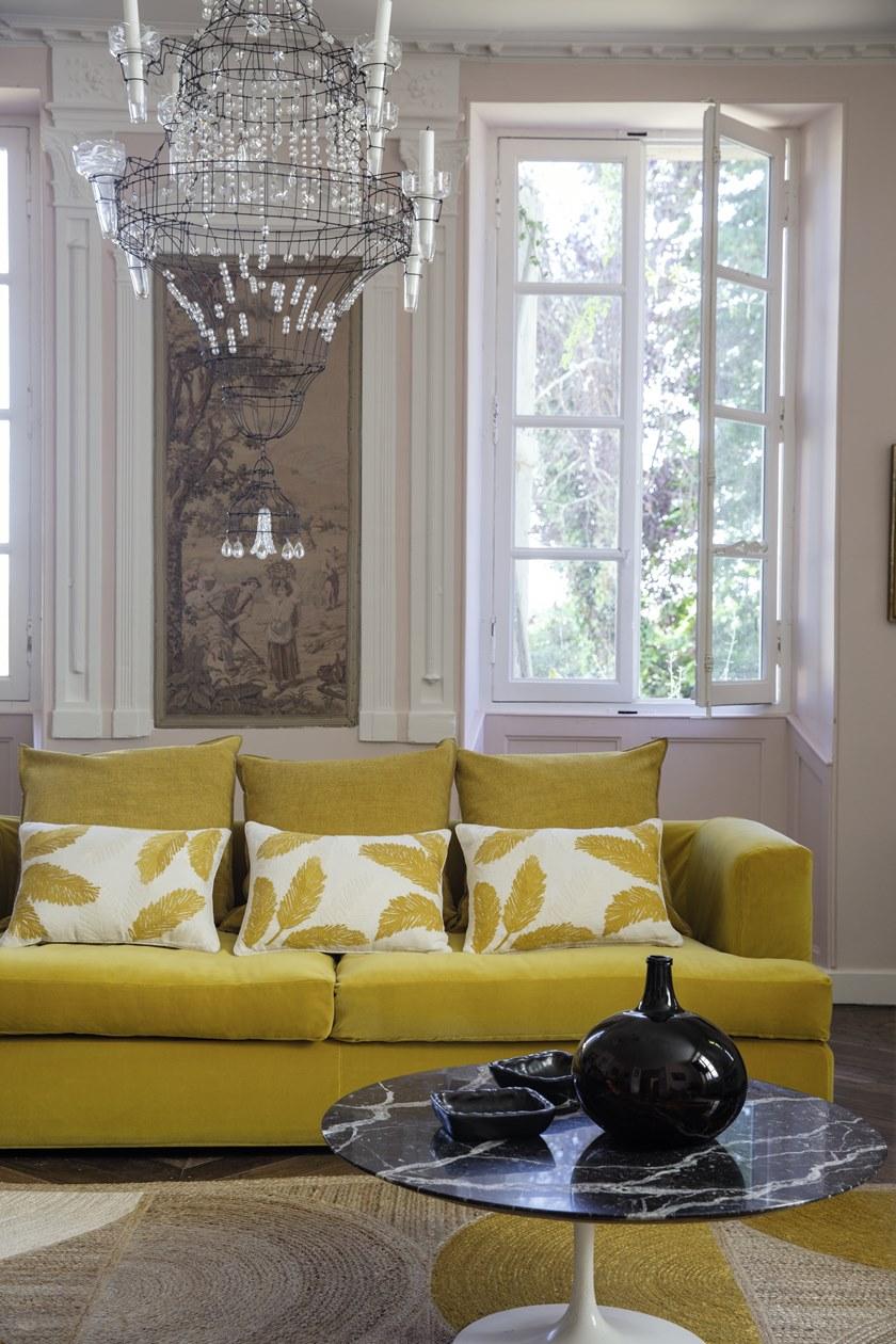 Élitis Прямоугольная льняная подушка с рисунком sun-id-1363916 - Вид №4