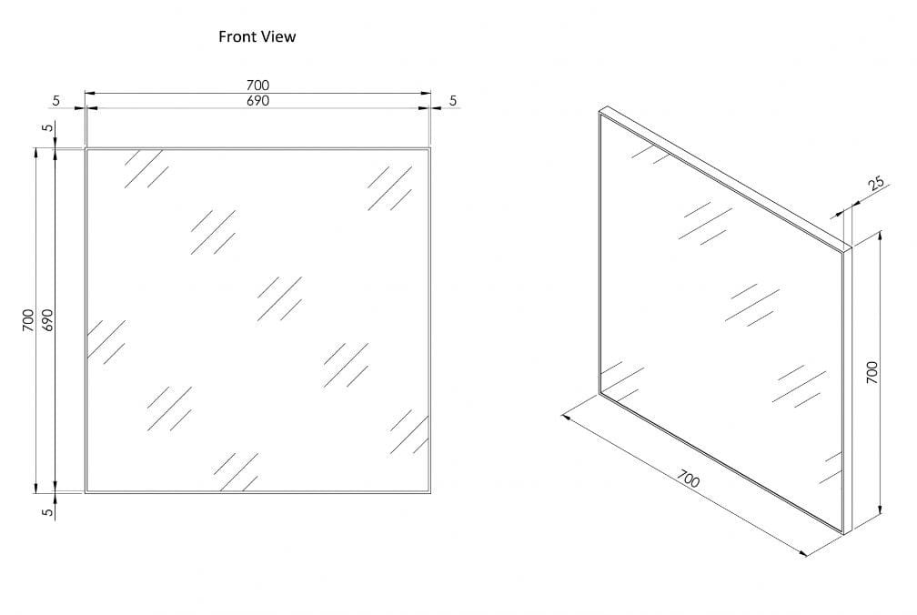 Квадратное зеркало с рамой стены LUSSO Luxe ARCH-00047029 - Вид №3