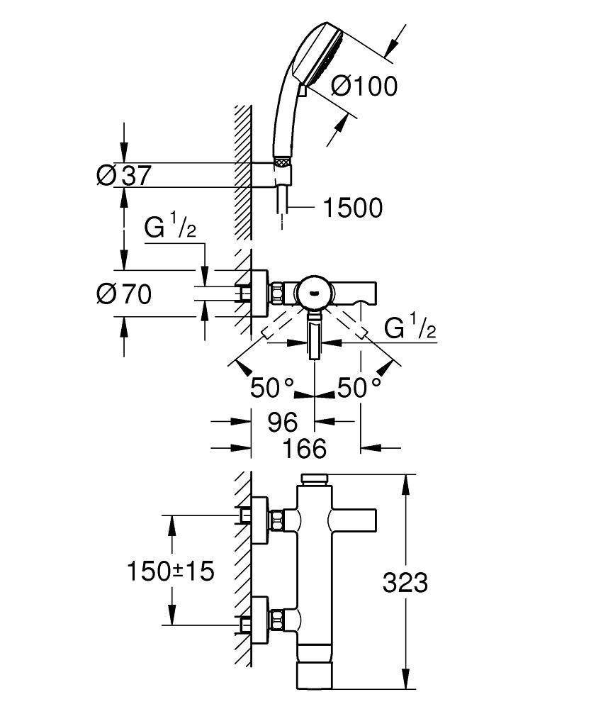 33628000 Смеситель для ванны Grohe Essence хром - Вид №1