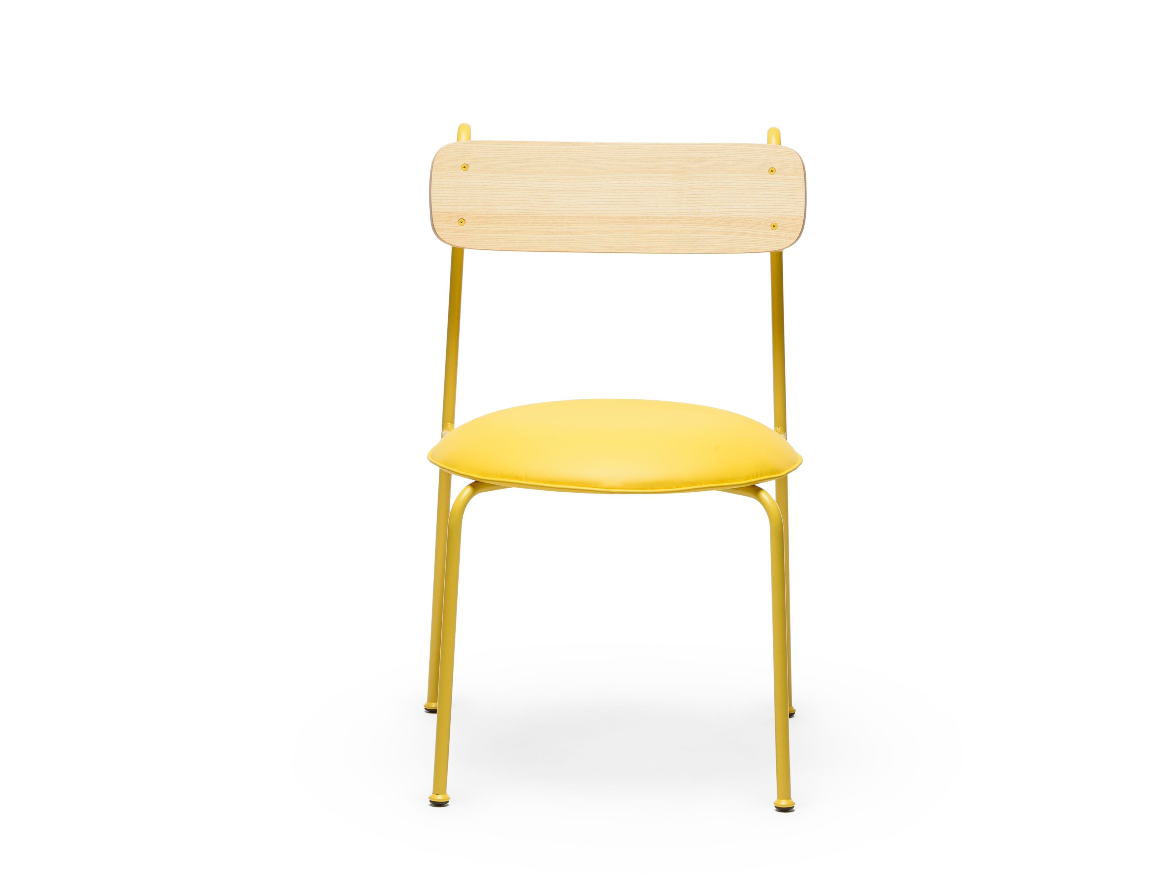 Окрашенный металлический стул со встроенной подушкой из искусственной кожи CHAIRS & MORE Lena ARCH-00091348 - Вид №9