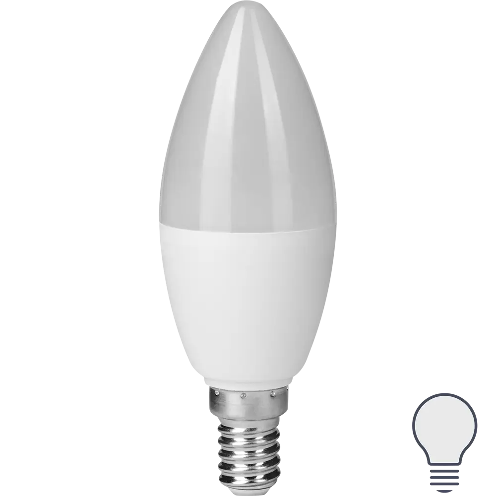 Лампа светодиодная Osram E14 220-240 В 6.5 Вт свеча матовая 550 лм нейтральный белый свет STLM-2052072