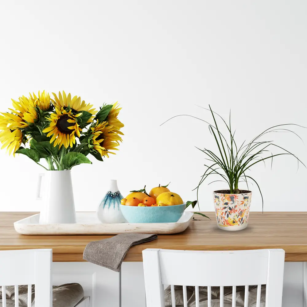 Горшок цветочный Ingreen Easy Grow ø12 h11 см v0.75 л пластик осень Фиджи декор STLM-2104496 - Вид №2