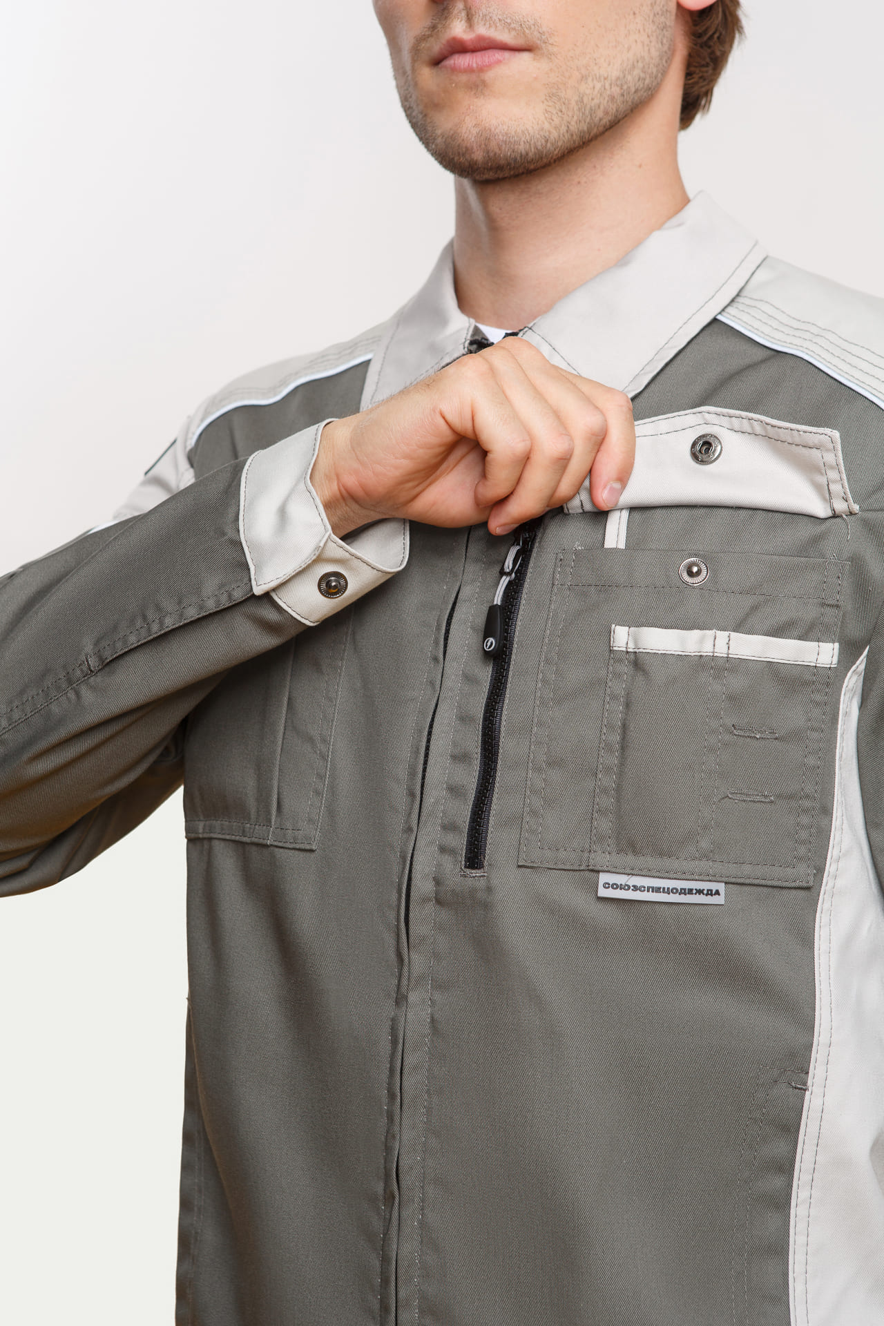 4957103 Костюм  NEW серый хаки с серым песком STATUS  Летняя спецодежда  размер 56-58/170-176  - Вид №8