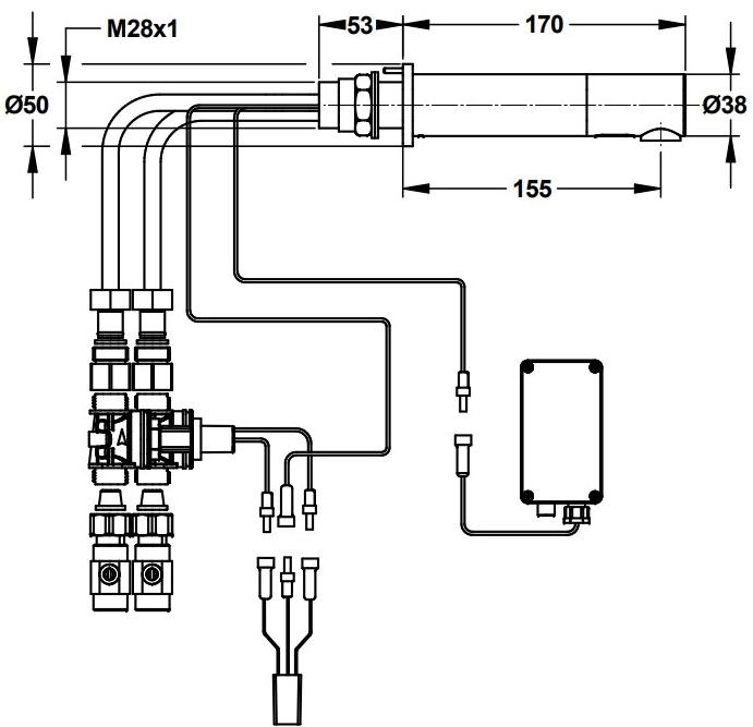 Бесконтактный смеситель Presto RIZON 52038 настенный 52038.0 - Вид №1