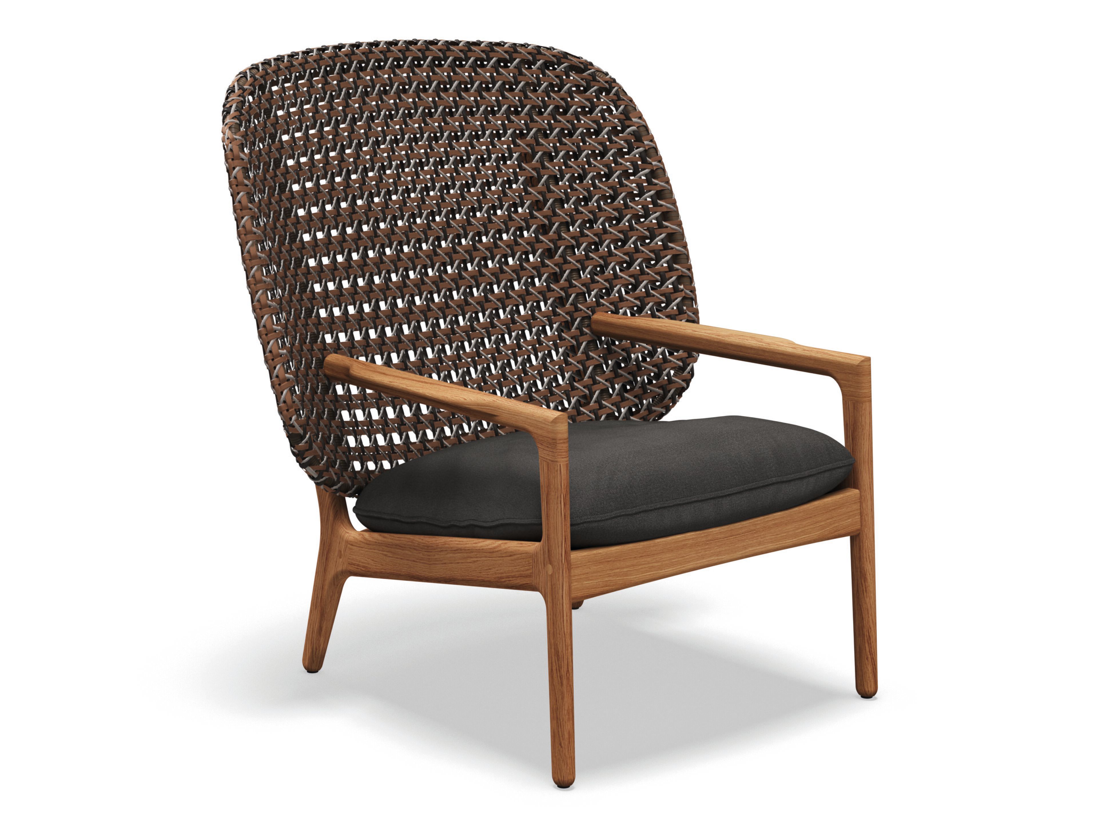 Плетеное и тиковое садовое кресло с подлокотниками Gloster ARCH-00002752 - Вид №2