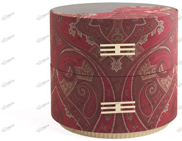 ETRO Home Interiors Тумбочка прикроватная круглая тканевая с ящиками Sharp E.sha.321.a