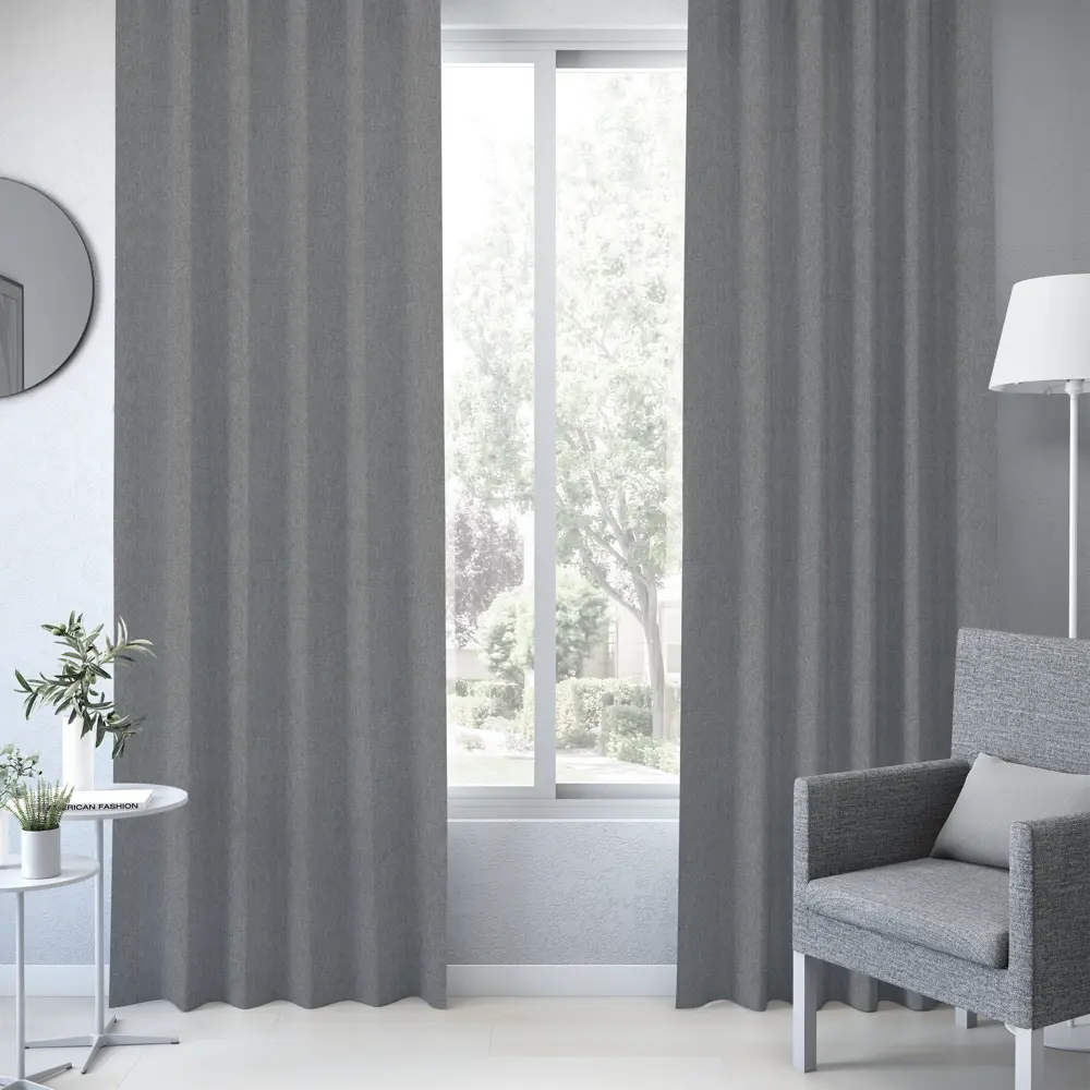 Штора на ленте Glasgow 160x260 см цвет темно-серый 82922167 STLM-2095717 INSPIRE  - Вид №1