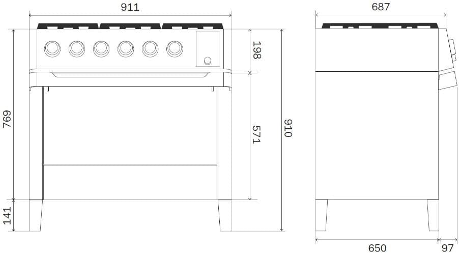 Отдельно стоящая кухня из нержавеющей стали Ilve Panoramagic ARCH-00130960 - Вид №1