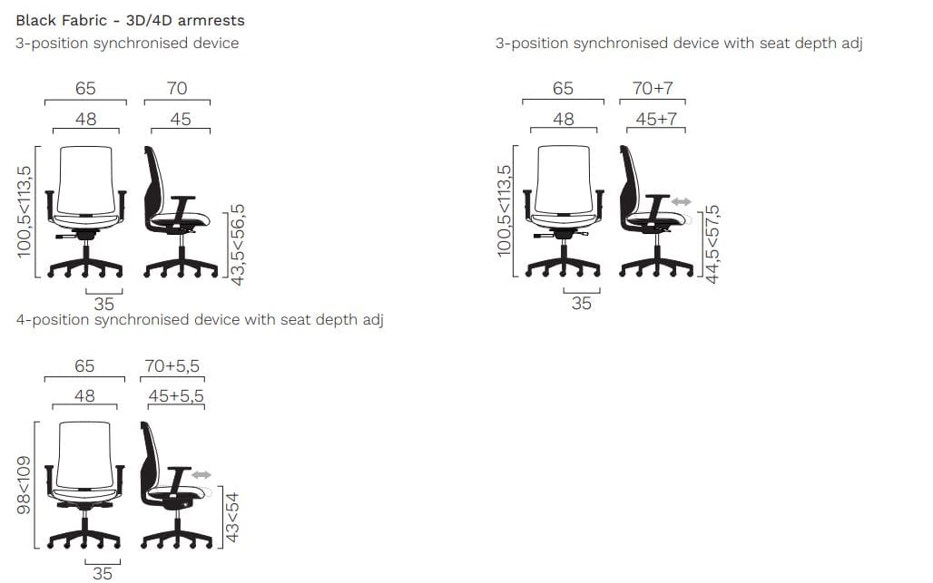 Ткань операционный офисный стул с подлокотниками FREZZA Kiku ARCH-00146085 - Вид №7