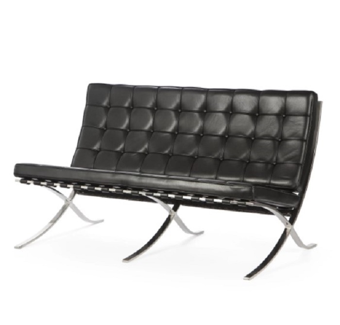 Диван Barcelona Style Loveseat Sofa прямой черный SOHO DESIGN ДИЗАЙНЕРСКИЕ, LUDWIG MIES VAN DER ROHE 131558 Черный  - Вид №1