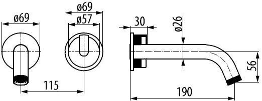 GRAFF Смеситель для умывальника настенный на 2 отверстия Mod+ 5573000 - Вид №3