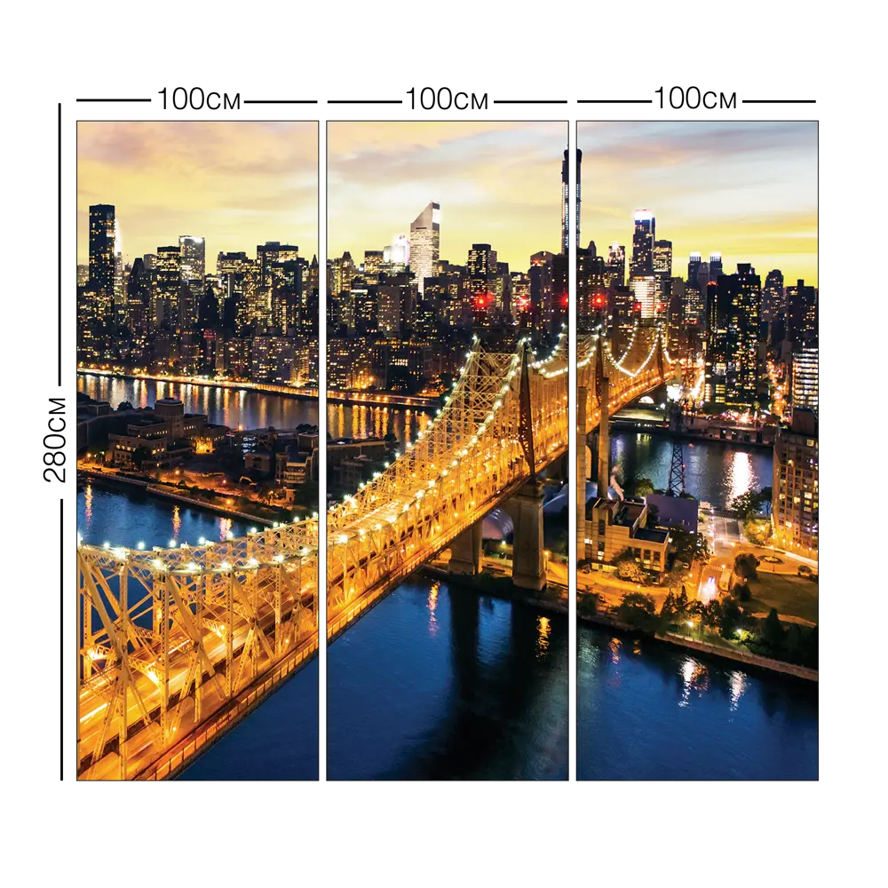Фотообои 3D Flizart «Светящийся мост», флизелиновые, 300x280 см FBRUSH STLM-2127694 - Вид №3