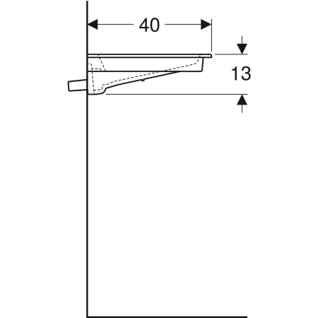 500.396.01.2 Встраиваемая раковина Geberit ONE горизонтальный выпуск, с укороченным вылетом Geberit  - Вид №4