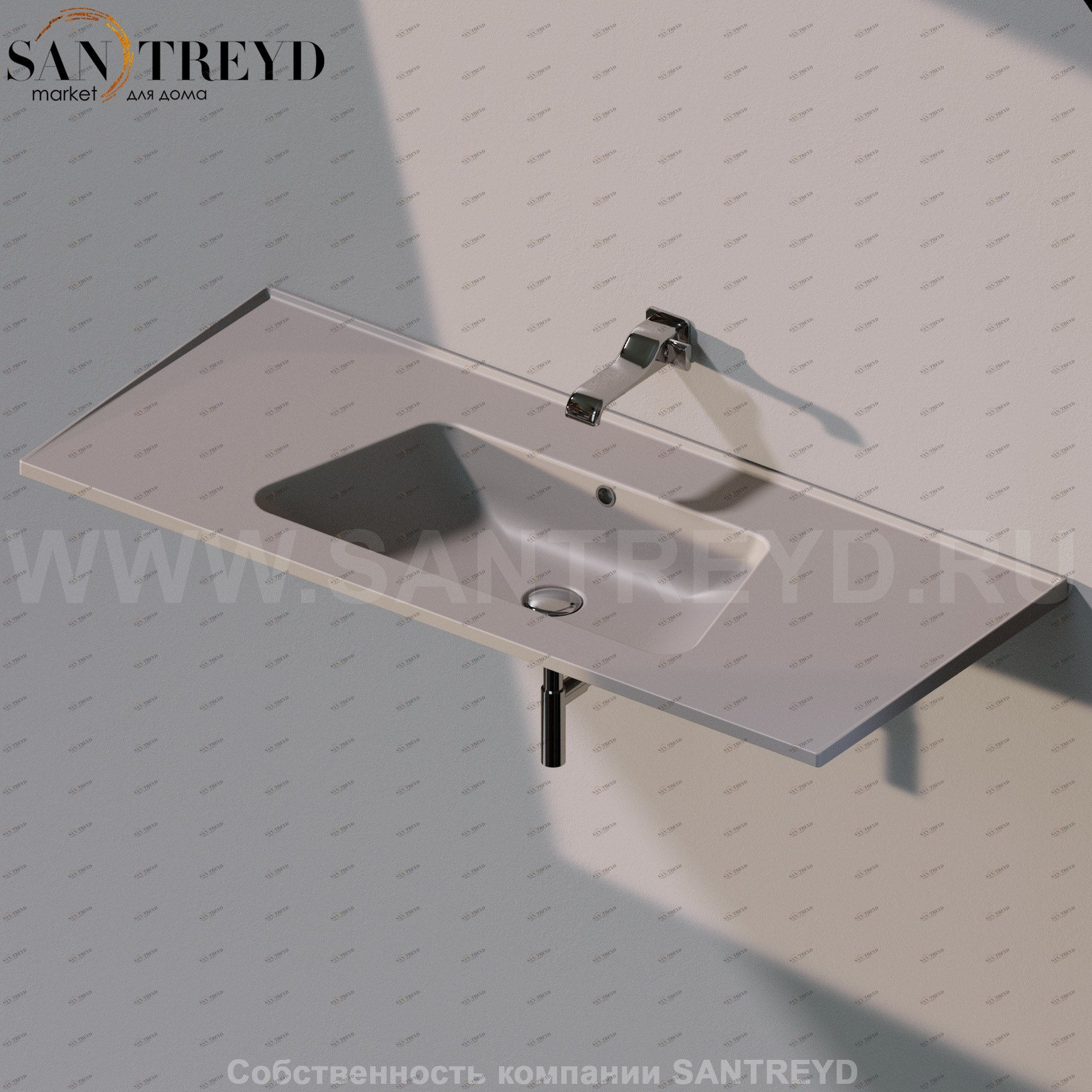 BM120L1019 Подвесная раковина настенная прямоугольная Ceramica Flaminia Bloom серая