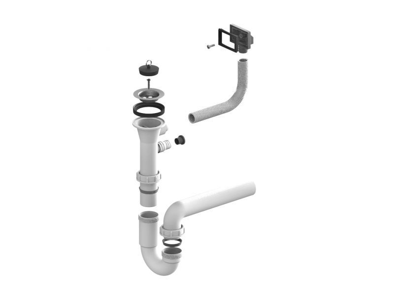 Одинарный Сифон для мойки Alveus FI 70 ECO c переливом 1011717