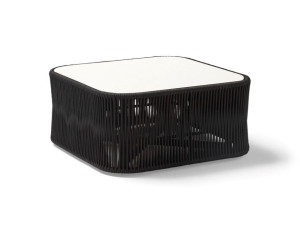 Квадратный садовый журнальный столик из веревки