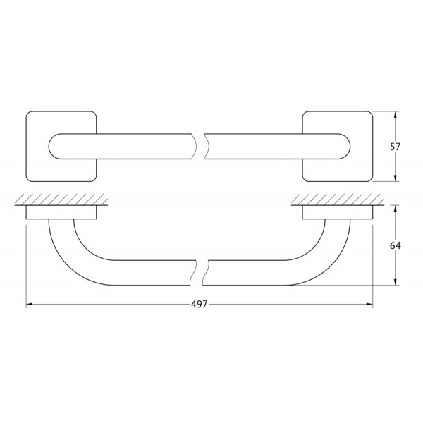 Держатель полотенца 50 см Ellux AVANTGARDE AVA 022 sun-id-561261 - Вид №1