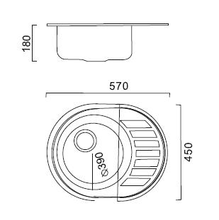 HBS4557-06 Кухонная мойка , матовая сталь Haiba  - Вид №2