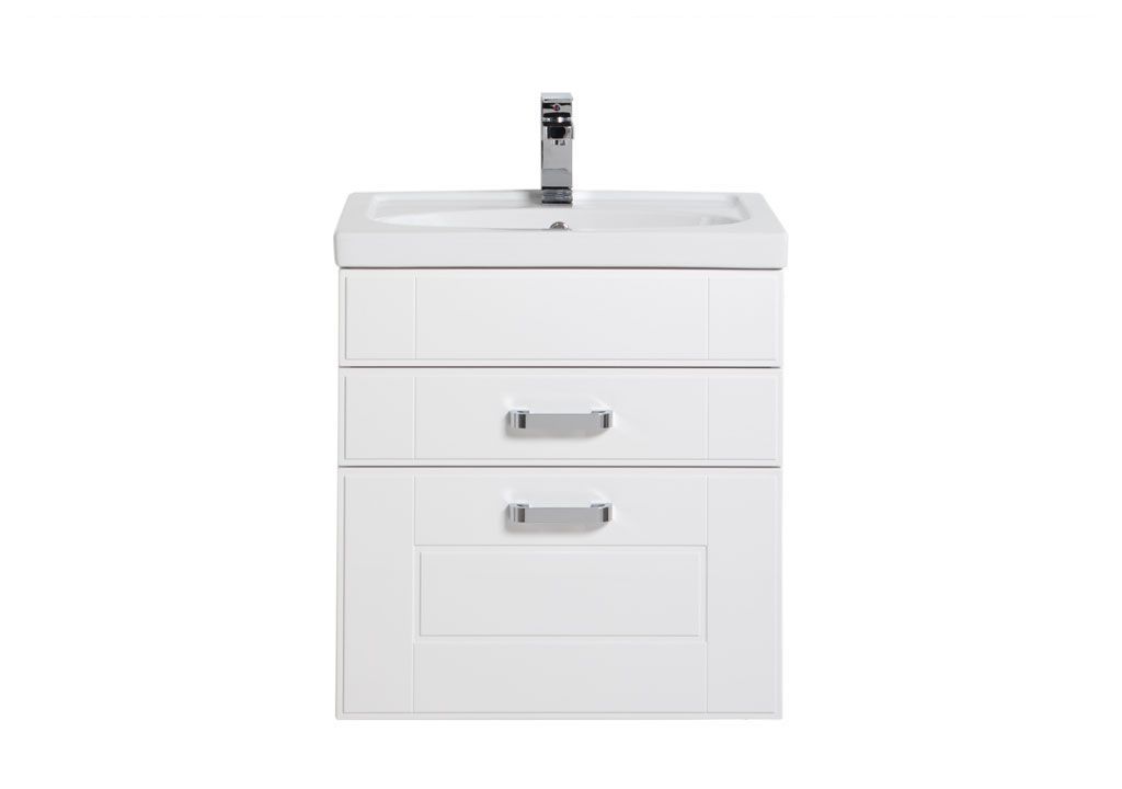 Тумба с раковиной Aquanet Рондо 60 белый (2 ящика) 0018915700185476 - Вид №2