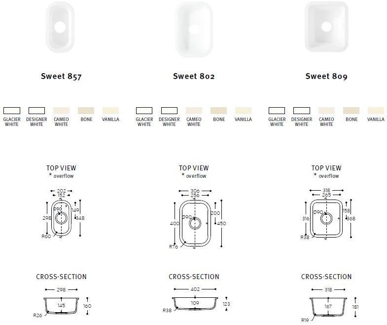 804, 805, 809 Накладная раковина на столешницу  овальная Corian® Design  - Вид №4
