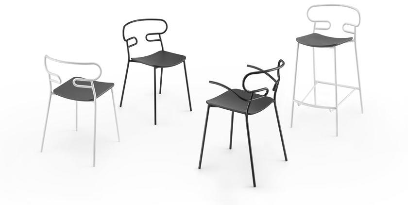 TrabA' Стул из металла и полиуретана с подлокотниками Genoa 0048/0049-met-pu, - Вид №4