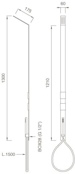 Ceadesign Гидропрогрессивная душевая группа с ручным душем и верхним душем Regolo Reg 20 - Вид №1