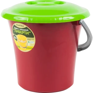 Ведро с крышкой вишневое 10 л.
