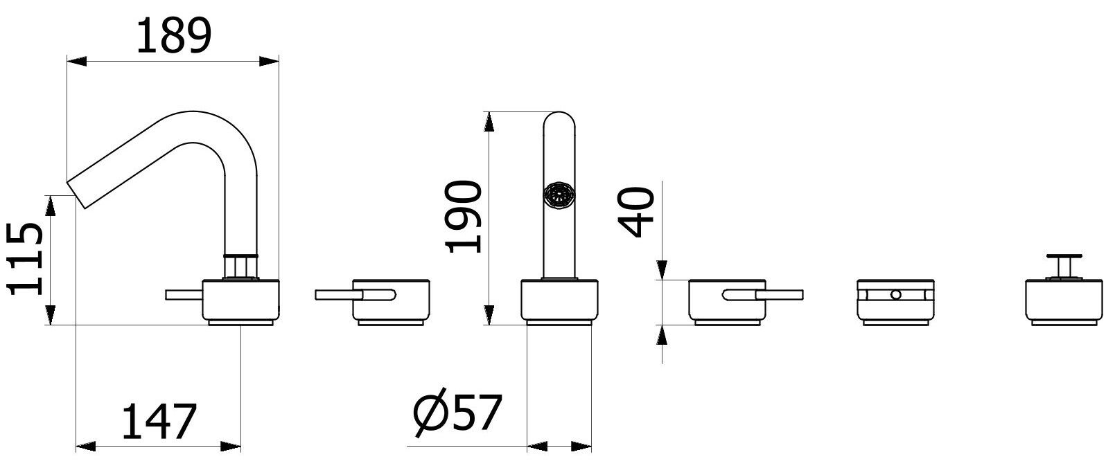 Смеситель для ванны с 5 отверстиями IB мрамор + мрамор Elle ARCH-00043007 - Вид №18