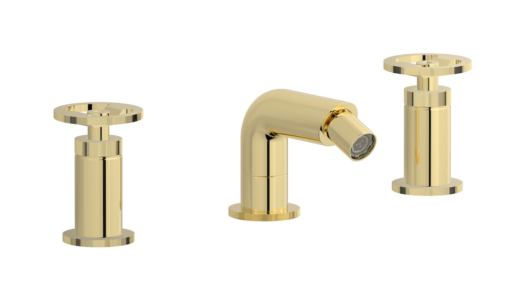 Смеситель для биде на 3 отверстия с донным клапаном WE ARE IB b1393ii Pale Gold Bold