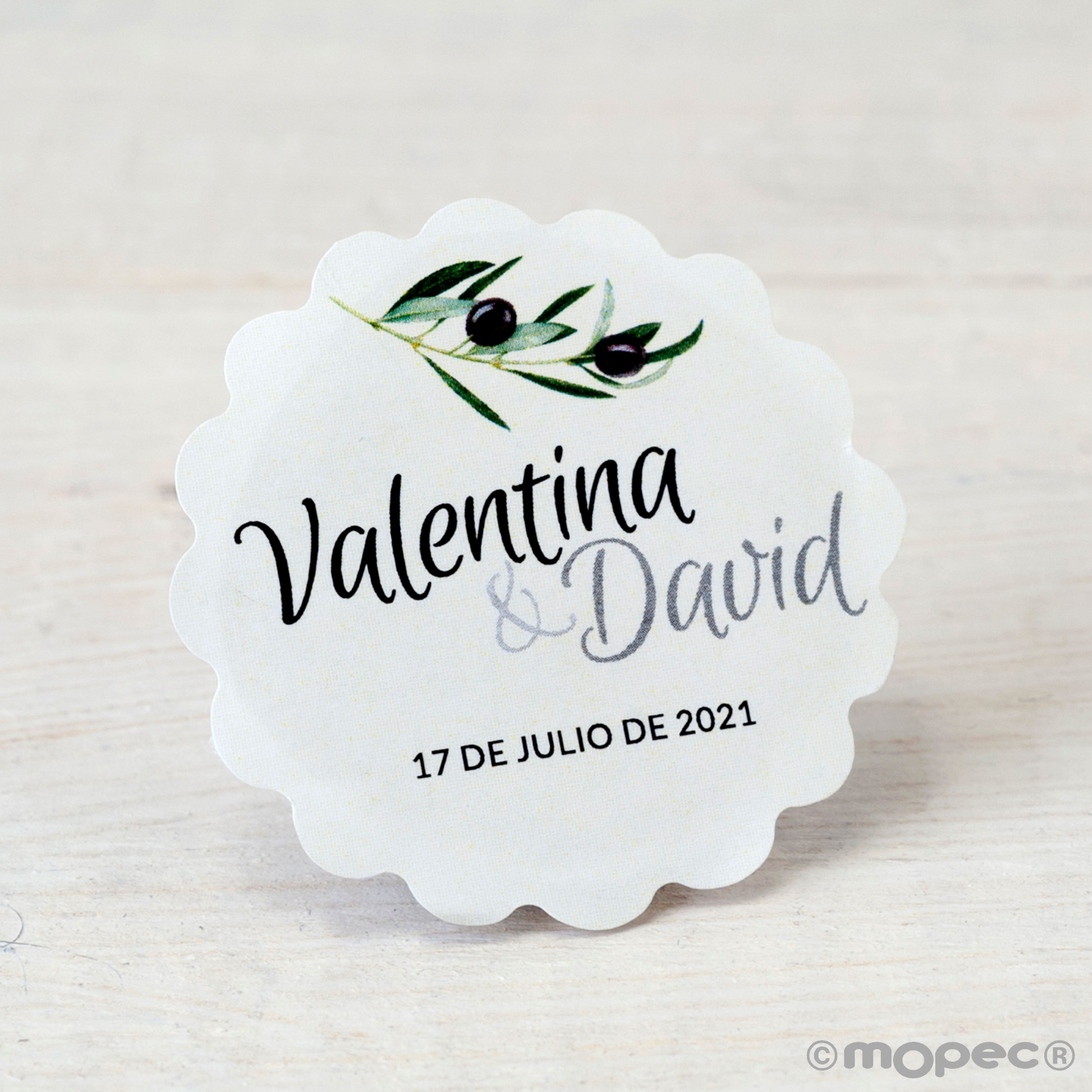 X431 PERS. 96 Клеящие этикетки пользовательские волны «оливковые ветки» Dekoraniaevents Bodas 