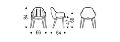 Кожаный мягкий стул с подлокотниками Cattelan italia Scarlett ARCH-00042595 - Вид №1