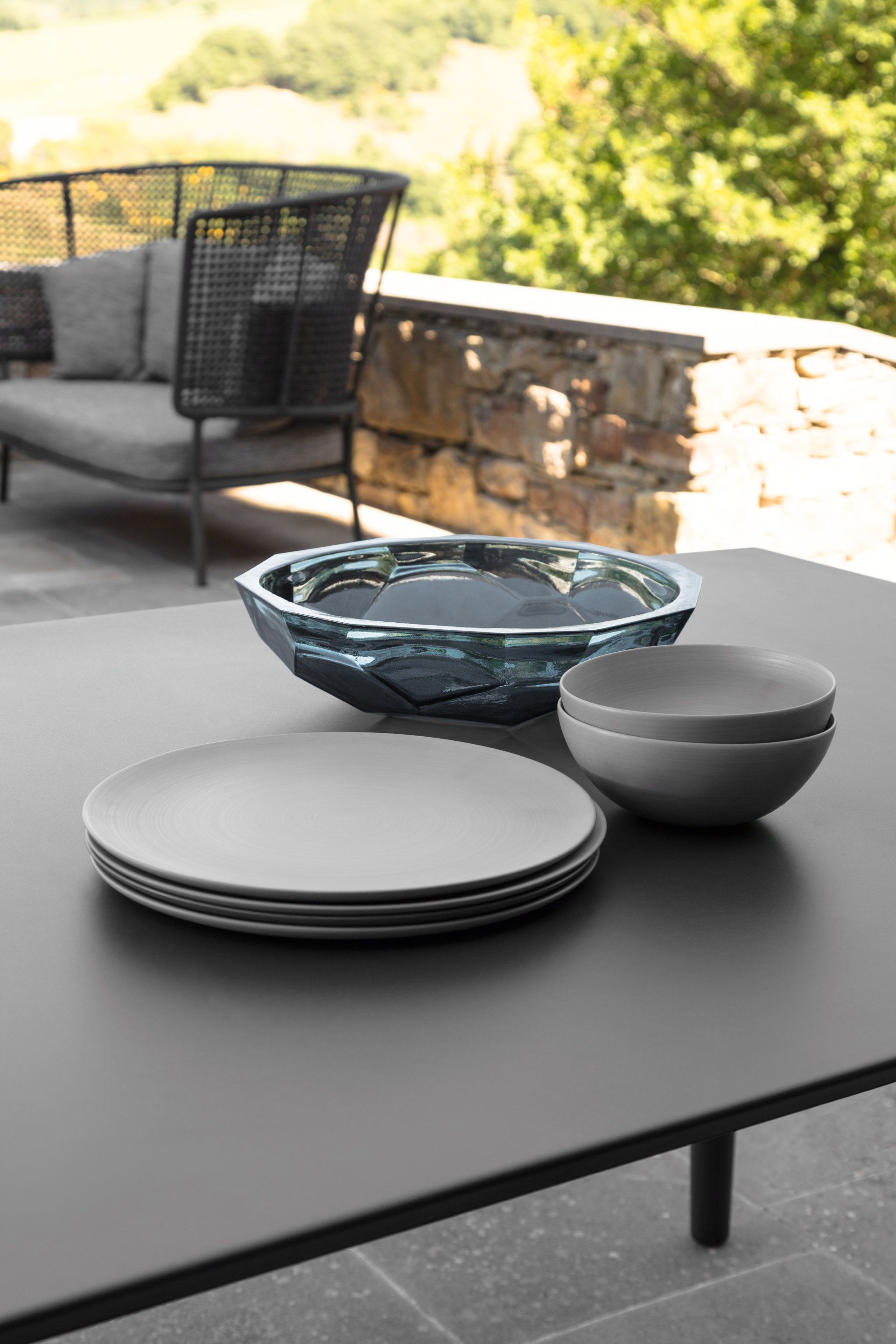 Ткань сад диван с высокой спинкой Talenti Moon Alu ARCH-00124139 - Вид №2