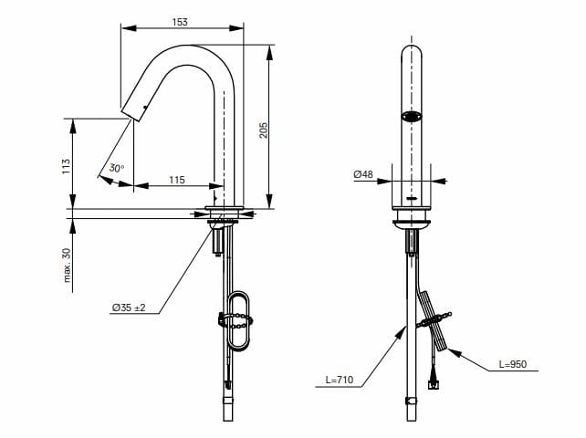 Электронный смеситель для раковины TOTO TLE26006E ARCH-00006761 - Вид №2