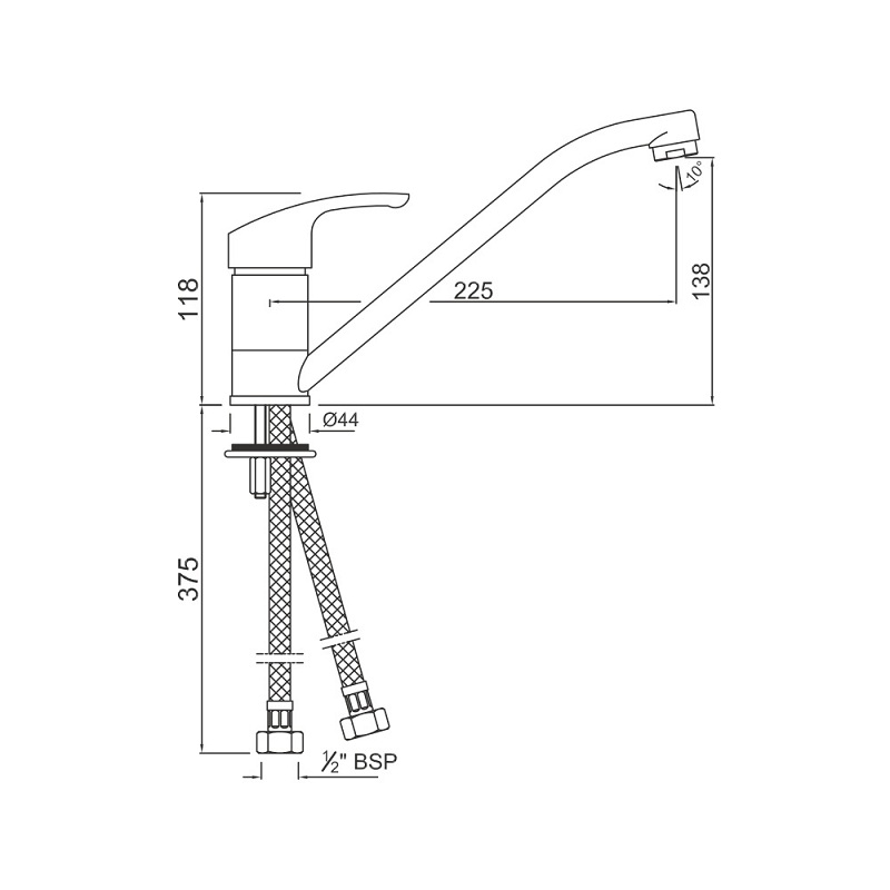 EKO-CHR-33173B Смеситель Jaquar Eko Santreyd - Вид №1