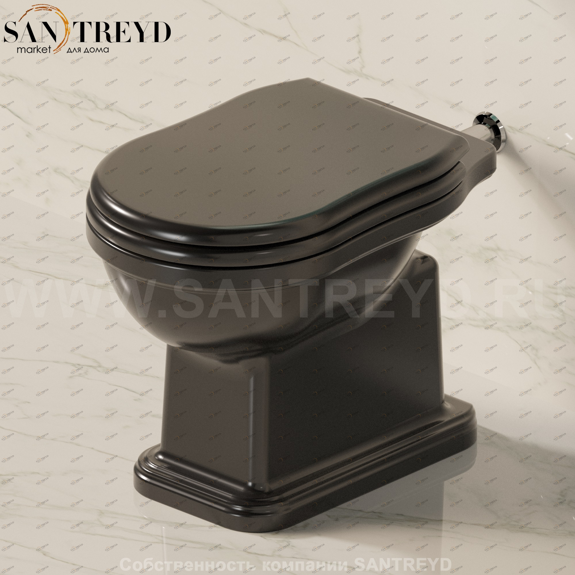 6010.9017 Приставной унитаз напольный Черный Ceramica Flaminia  Италия 