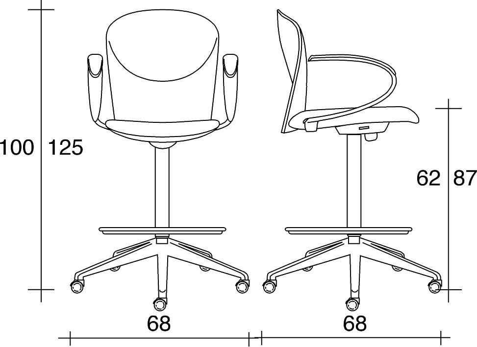 TALIN Офисное кресло из ткани с 5 спицами и подлокотниками для дизайнера Vulcan sun-id-1378405 - Вид №1
