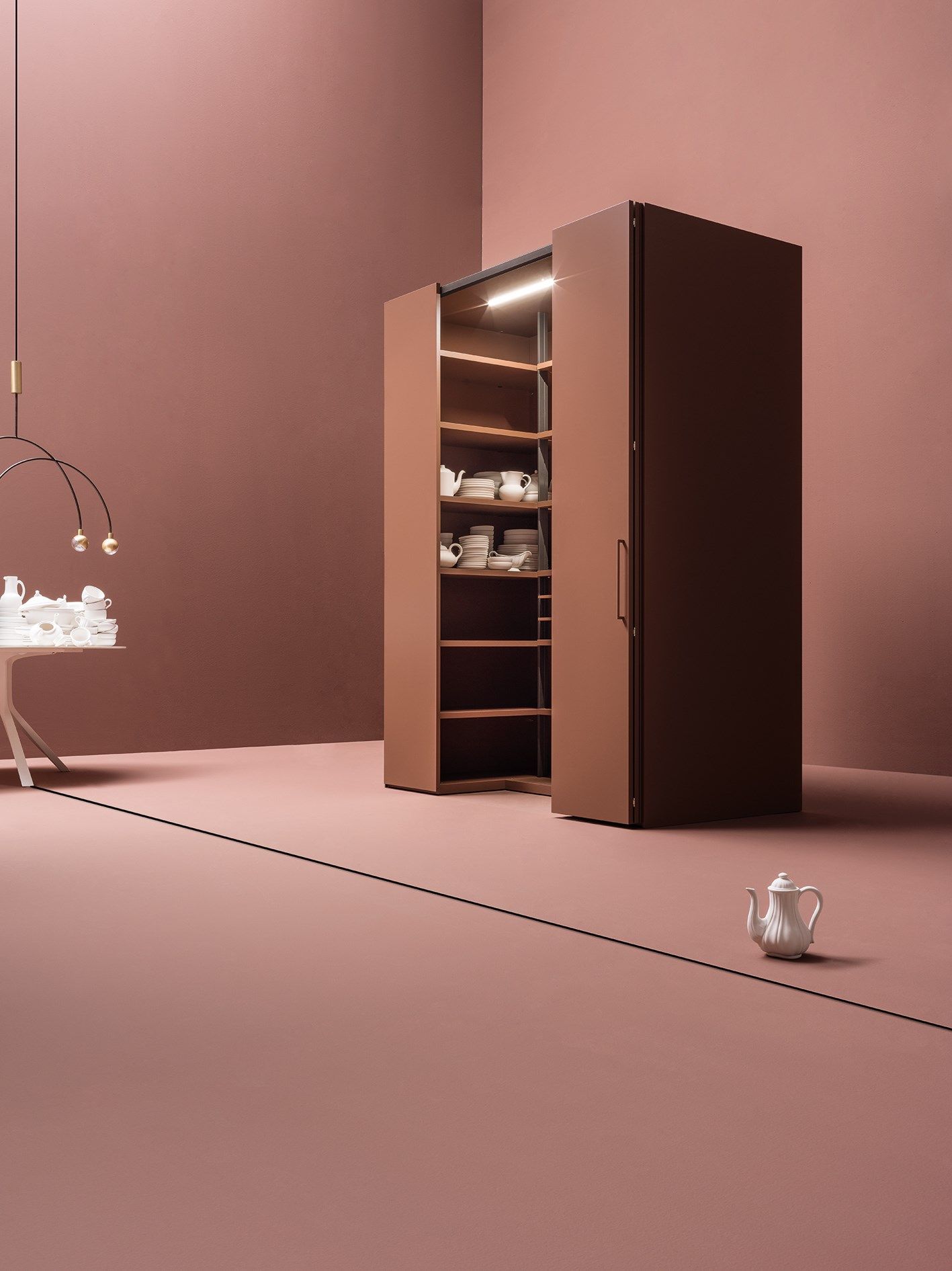 Шкаф из дерева и стекла Caccaro гардеробная ARCH-00043967 - Вид №8