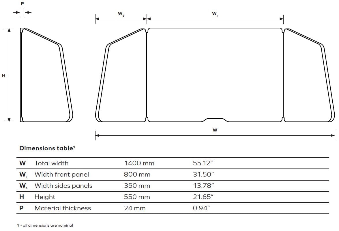 Отдельно стоящая панель перегородки стола IMPACT ACOUSTIC® ARCHISONIC® Felt ARCH-00095848 - Вид №8