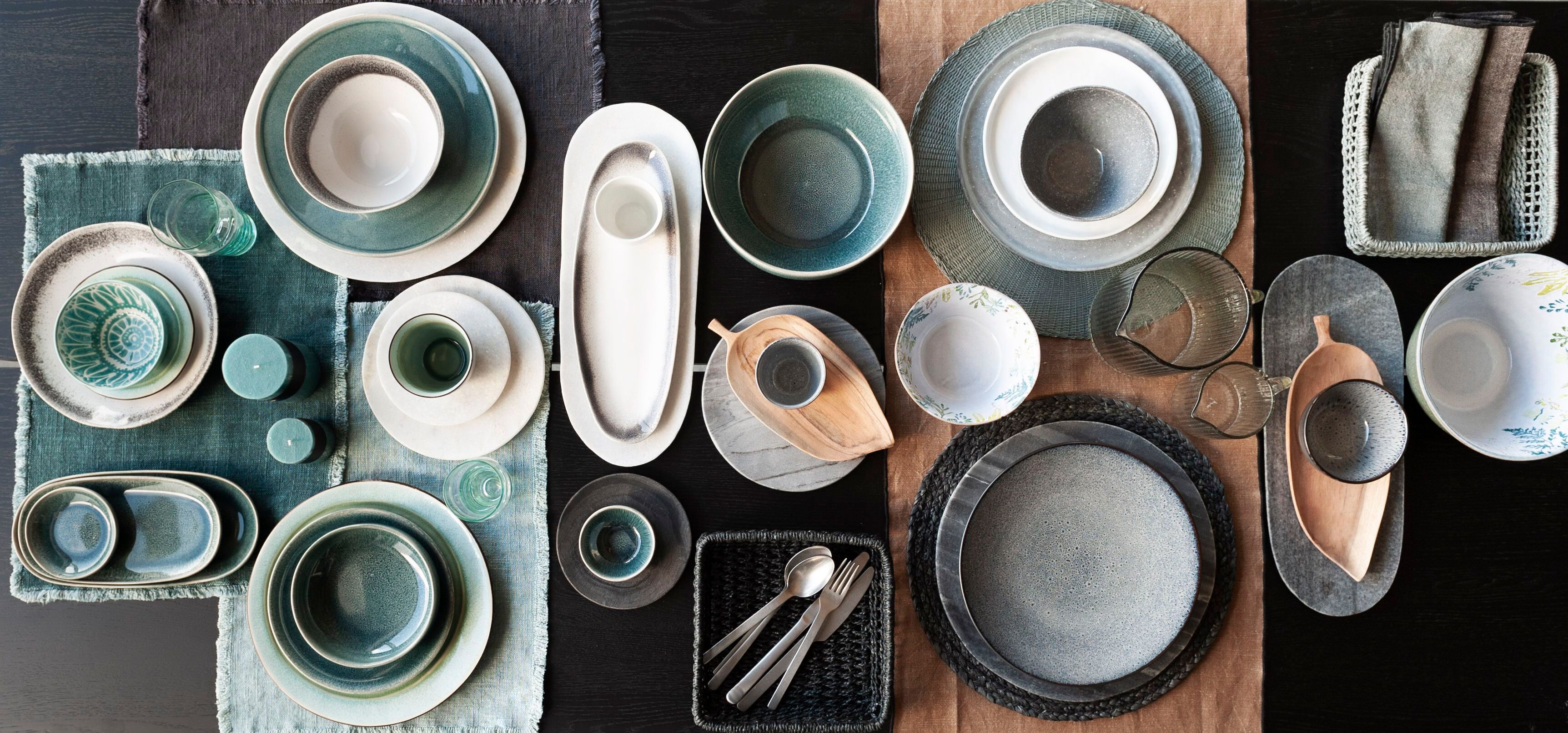 Круглая плоская тарелка из керамогранита POMAX Kimo ARCH-00036793 - Вид №2