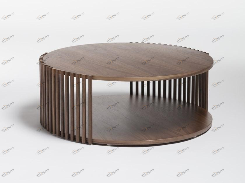 Medulum Низкий круглый журнальный столик из ореха Palafitte Pal.30 / pal.40 