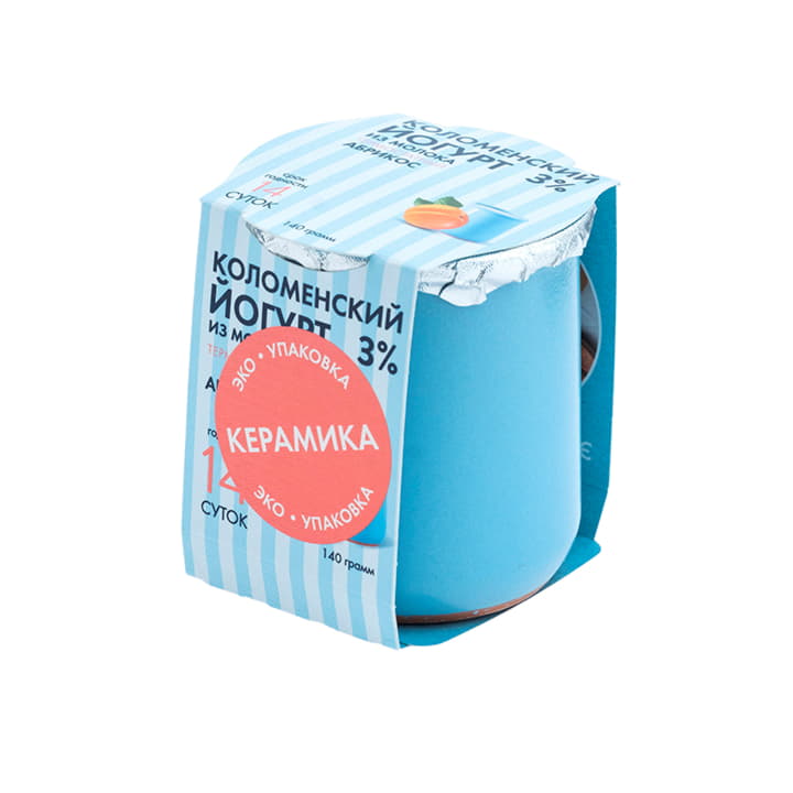 Йогурт Коломенский Абрикос 3% Коломенское молоко 140 г БЗМЖ Santreyd 12262