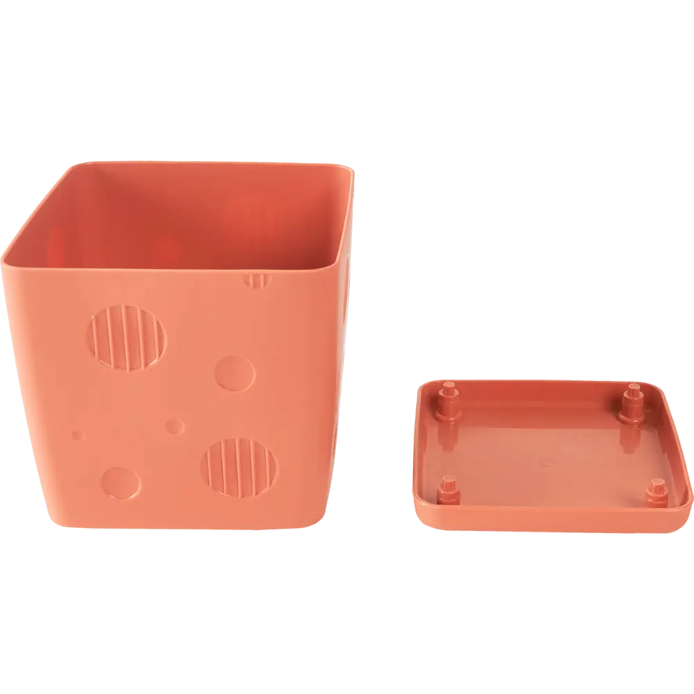 Горшок цветочный Engreen Microcosm 11.3x11.3x11.5 см v1.1 л пластик коричневый INGREEN STLM-2202240 - Вид №1