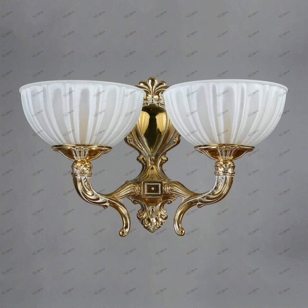 Бра светодиодное на 2 лампы белое Valencia 02227/2 WP AMBIENTE VALENCIA 00-3931020 Белый;бронза