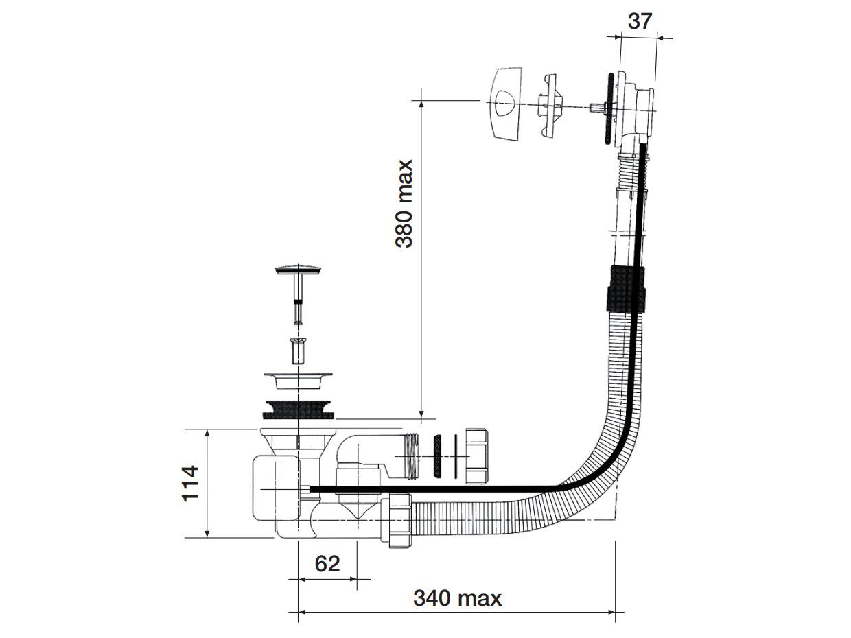 Полипропиленовая колонна для ванны Rubinetterie Frattini 92668 ARCH-00036045 - Вид №2