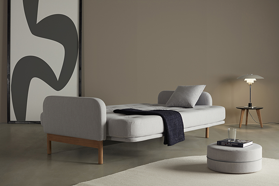 Диван Ronia с матрасом Comfort Spring Button, ножками из дуба и защитным чехлом, светло-серый Innovation Living RONIA517 - Вид №2