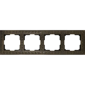 Рамка для розеток и выключателей Werkel Antik 4 поста, цвет бронза