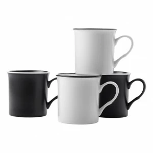 Кружки фарфоровые 4 шт бело-черные "Манхэттен" MAXWELL & WILLIAMS НАБОРЫ КРУЖЕК 00-3946541 Белый;черный